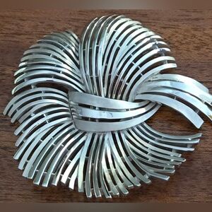 Large Trifari Silver Tone Brooch